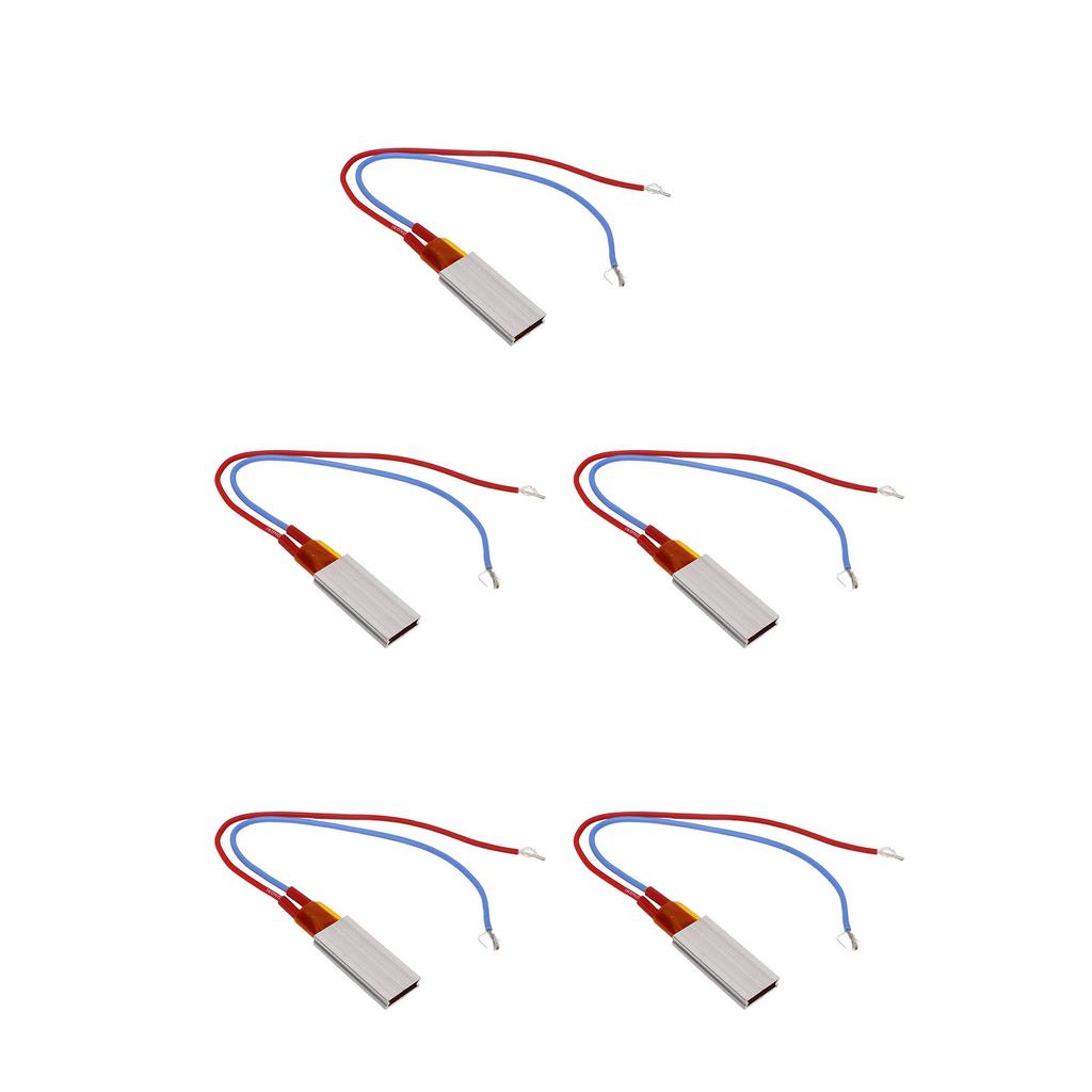 5 шт. Нагревательный элемент PTC Алюминиевый корпус Керамический термостат Нагревательная пластина 220 В 200 градусов Цельсия Красный Синий Кабель