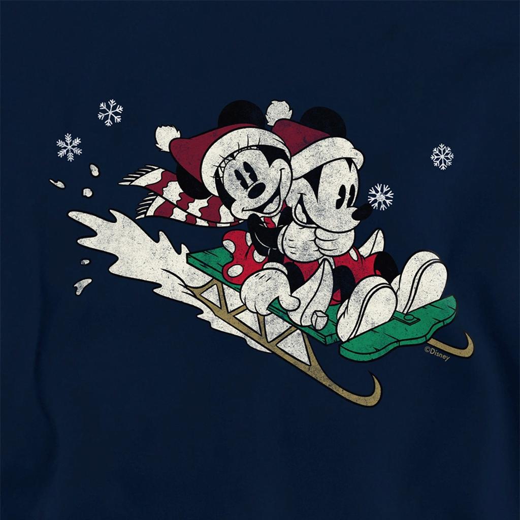 Disney Childrens/Kids Sledding For Christmas Mickey Mouse & Minnie Mouse Hoodie