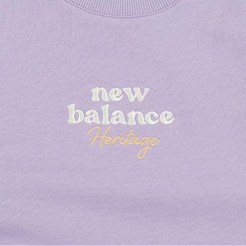 New Balance Kids Girls Crop Sweatshirt Light Purple
