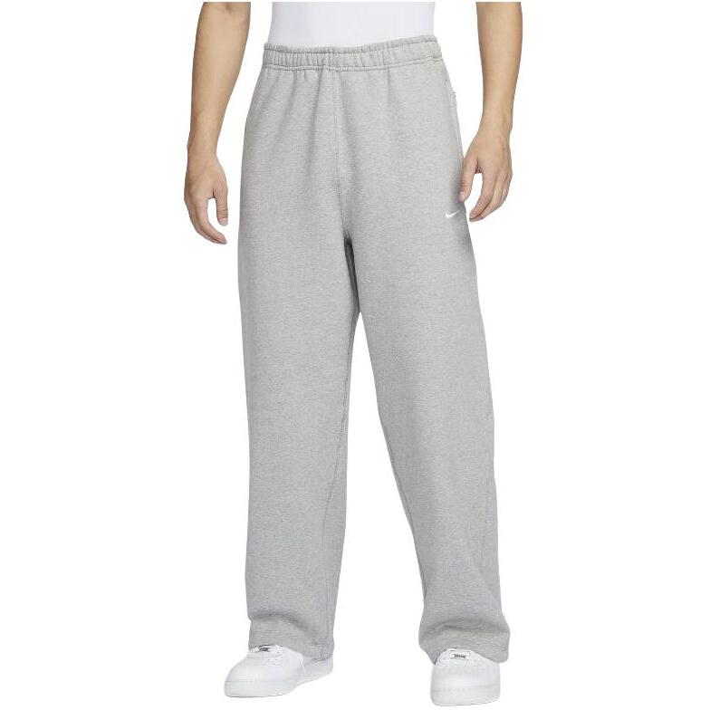 Nike Спортивные штаны Swoosh с открытым низом для мужчин, флис, серые FN3343-063