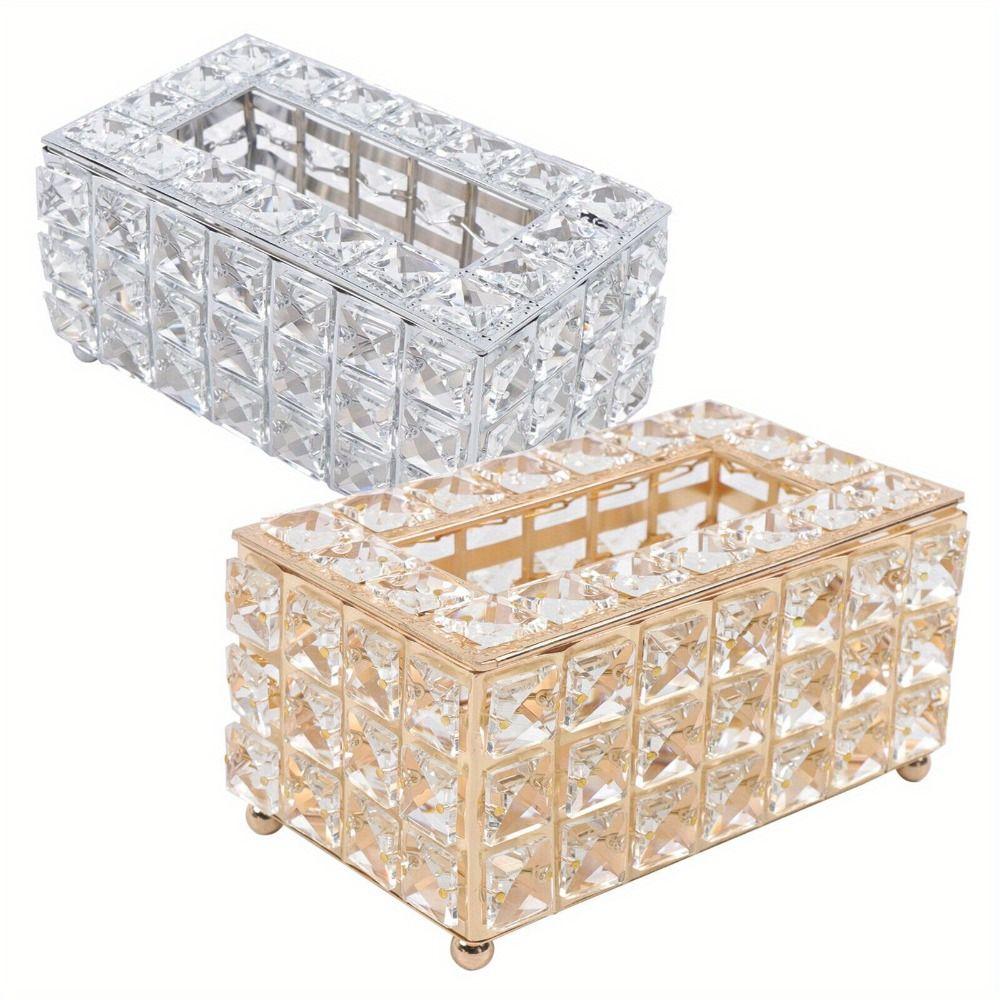 Shiny Cube Paper Towel Storage Box Sparkly Paper Dispenser Living Room