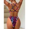 European and American Sexy Hollow Halter Beautiful Back One-piece Swimsuit Sexy Bikini