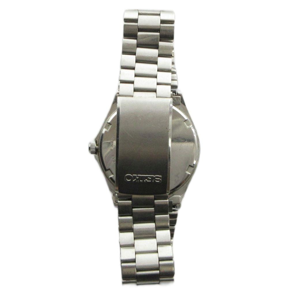 SEIKO Chronos Кварцевые часы Бело-серебристого цвета 8123-6130 Календарь дня/даты, Браслет, Циферблат