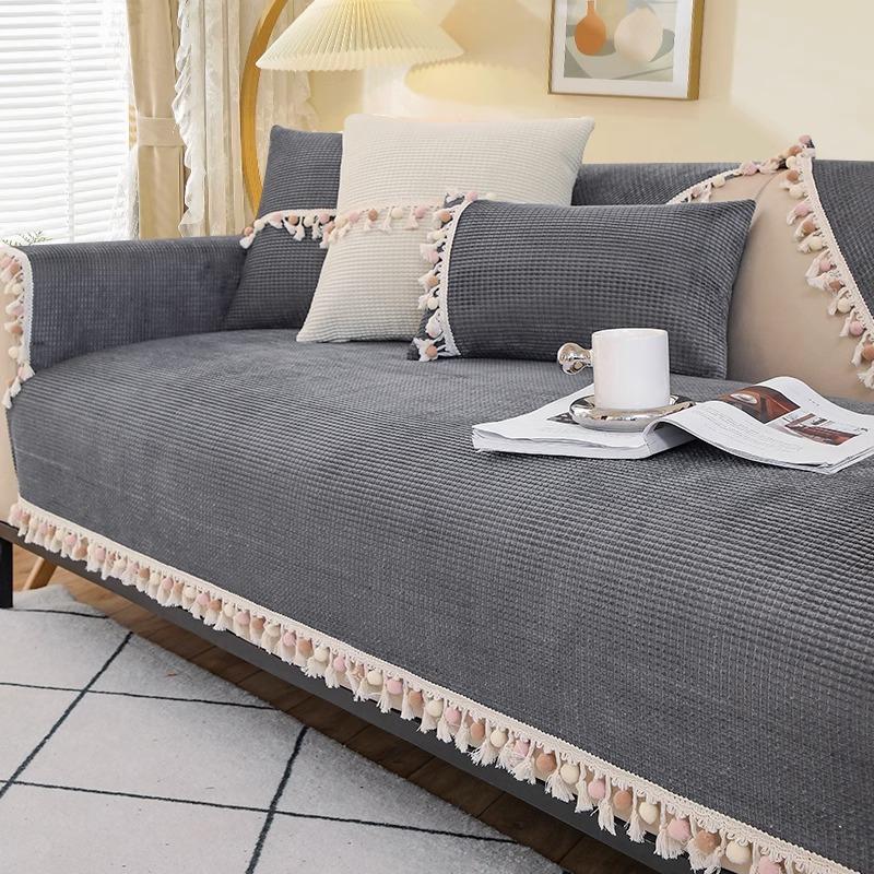 Cream Style Chenille Sofa Cushion Four Seasons Universal New Non-Slip Seat Cushions Sofa Cover Backrest Cover Towel