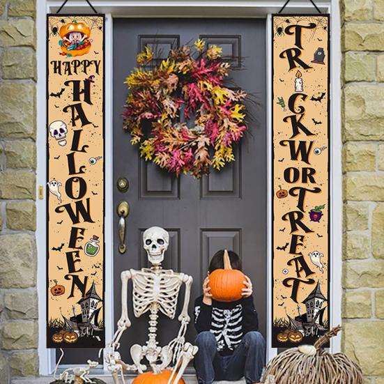 2 шт. Кошелек или жизнь Хэллоуин баннер украшения флаг дом с привидениями тыква узор дверные баннеры крыльцо вывеска баннер