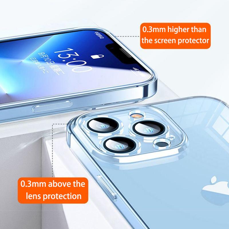 HD Прозрачный Прочный Силиконовый Чехол для Телефона Для Iphone Обновленная Линза Ударопрочный Пятноустойчивый Необходимый Ежедневный Для Аксессуара Iphone Чехол