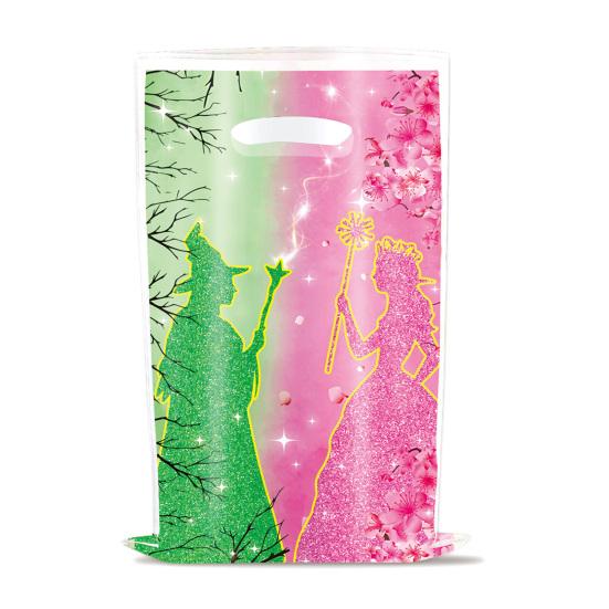 Подарочные пакеты для вечеринки ведьмы, зеленые и розовые пакеты для сладостей, пластиковые подарочные пакеты для закусок для девочек, принадлежности для вечеринки по случаю дня рождения ребенка