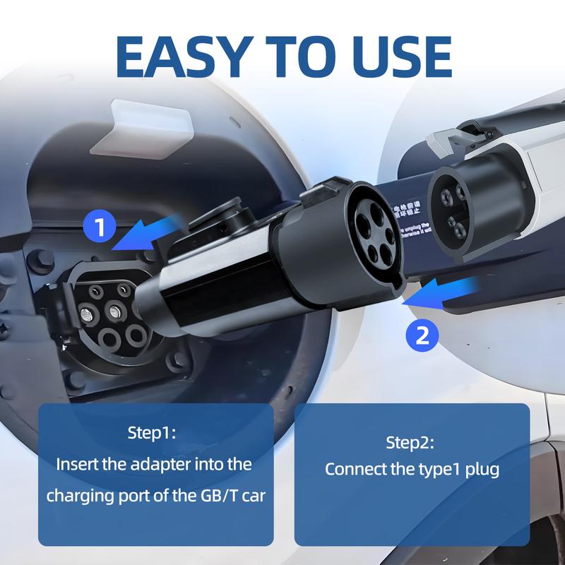 EVqiaoyi Type 1to GBT Adapter AC 250V 32A J1772 to GB/T Car EV Charging Adaptador