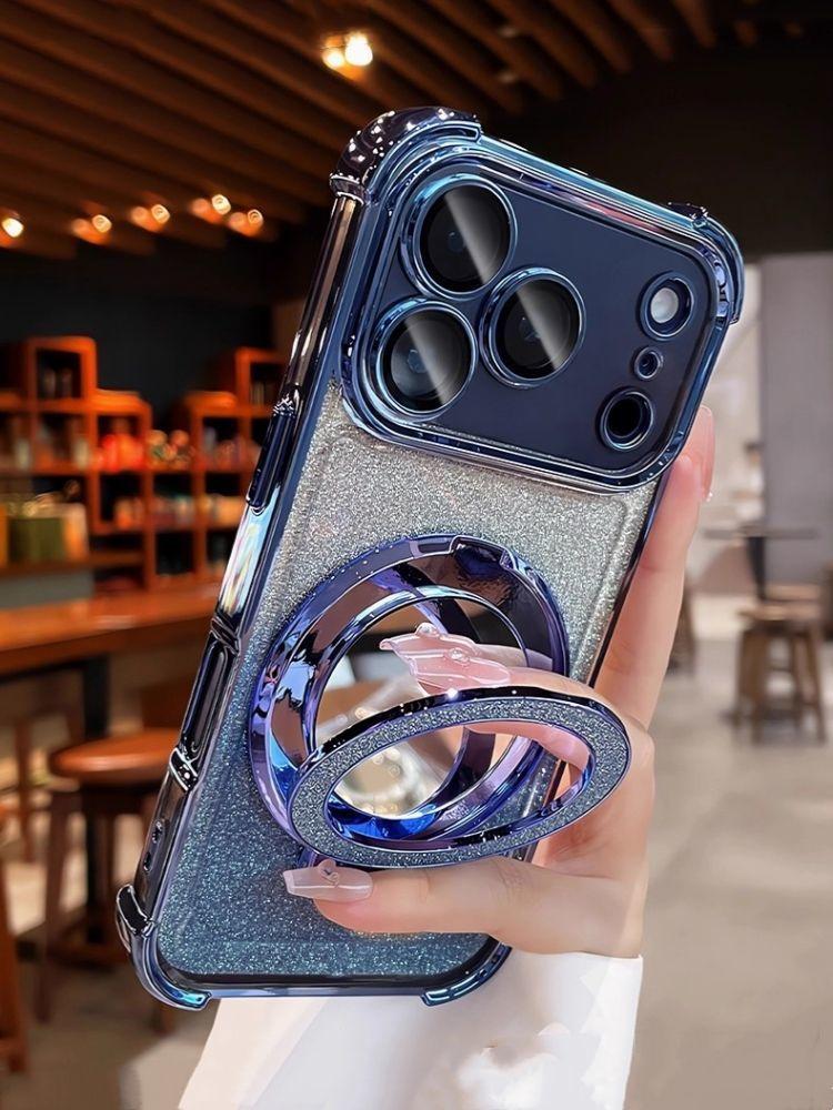 Роскошный блестящий зеркальный чехол-подставка с магнитом для Xiaomi POCO X7 Pro F8 Ultra F7 X6 F5 X5 X3 NFC F4 M7 F3 M4 15Ultra 15 14 Pro 14T