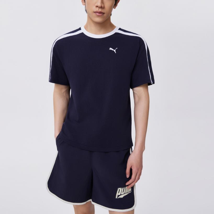 Puma Мужская футболка T7 свободного кроя с круглым вырезом, удобная, с коротким рукавом, топ 63845716
