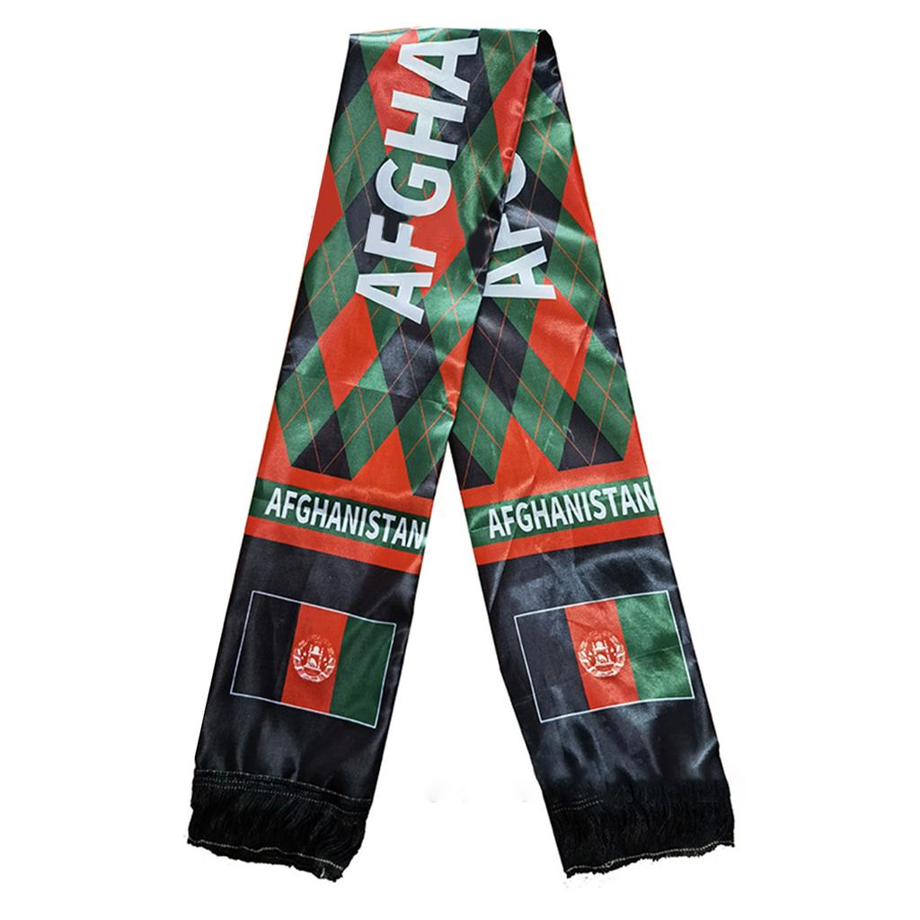 Afghanistan Scarf Holiday Theme National Flag Neckerchief Long Scarf for Football Enthusiasts and Party Decorations