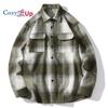 Cozy Up Double Pockets Mens Designer Plaid Shirts Camisas Streetwear 2025 Vintage Work Shirt Man Casual Loose Hip Hop Cardigans Jacket