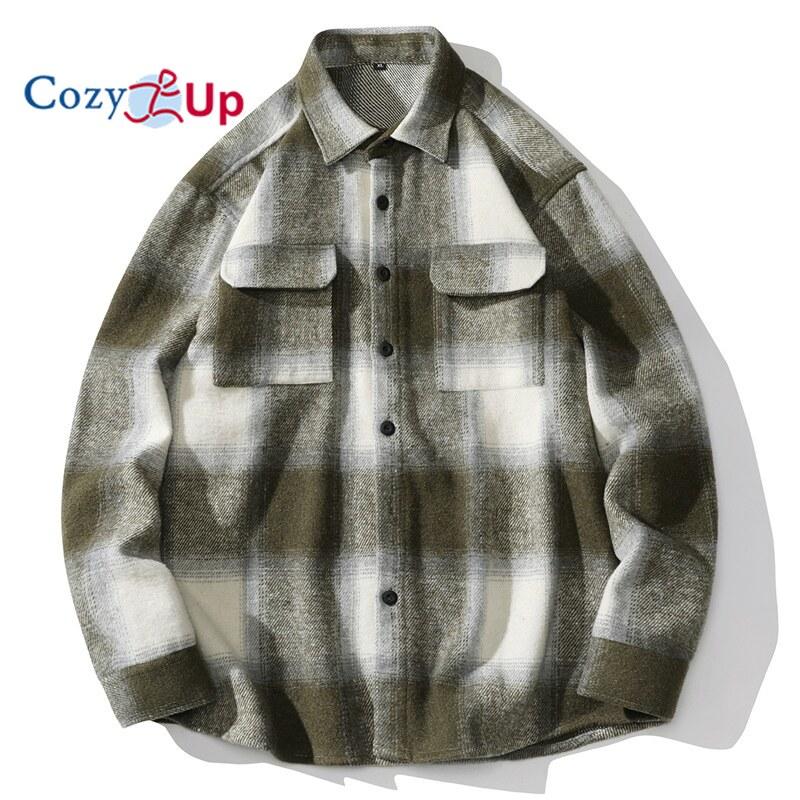 Cozy Up Double Pockets Mens Designer Plaid Shirts Camisas Streetwear 2025 Vintage Work Shirt Man Casual Loose Hip Hop Cardigans Jacket