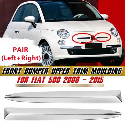 Пара Хромированных Верхних Накладок Решетки Бампера Для Fiat 500 2007-2015 735455041 735455042 Нижняя Накладка Бампера