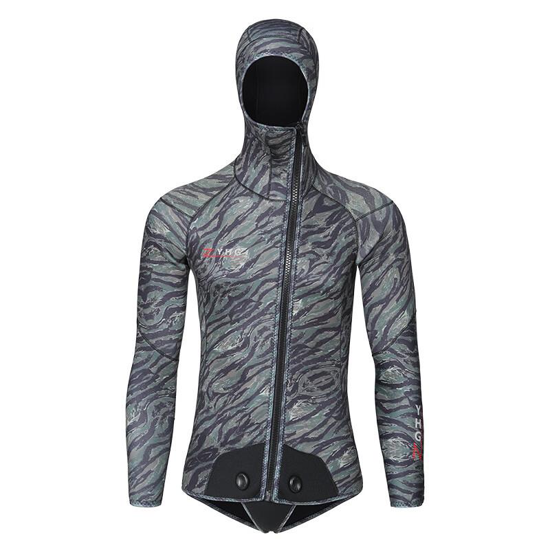 WEZHO Men's 5mm Hooded Spearfishing Wetsuit Top