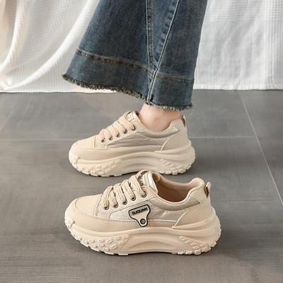 Модные кроссовки CRLAYDK Luxury Chunky для женщин на шнуровке, платформа, обувь для ходьбы, модные повседневные женские кроссовки для бега, спортивные, кожаные, для тенниса