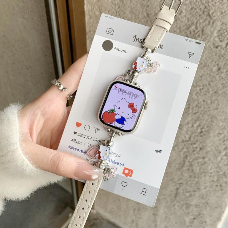 Кошачий пэчворк кожаный ремешок для Apple S11, iWatch 109876SE, Huawei GT6, Xiaomi 9PRO