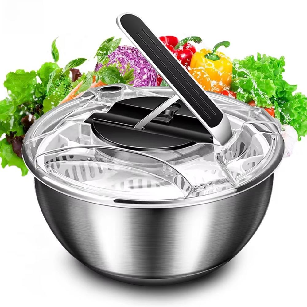 Manual Vegetable Dehydrator Stainless Steel Fruit Washer Salad Spinner Kitchen Accessories