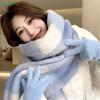 Женский зимний пушистый шарф-палантин в сине-белую клетку в корейском стиле - Утолщенный теплый длинный плюшевый шарф на шею