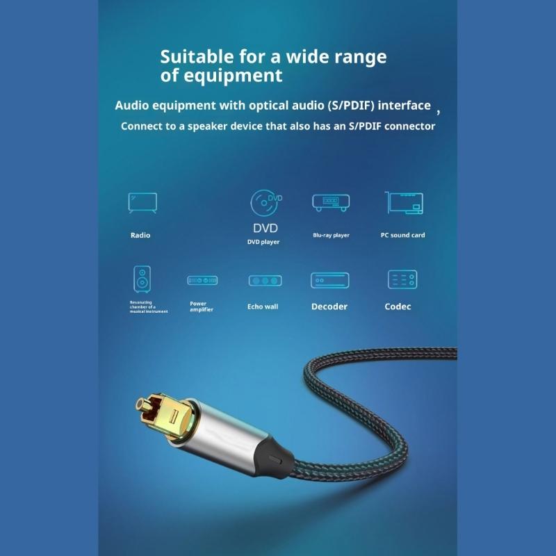 1м/1,5м/2м/3,0м Длина Оптический звуковой кабель SPDIF Интерфейсы Совместимость с телевизорами Саундбарами Усилителями Черный