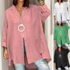 Tooxika New Tops Casual Loose Lapel Solid Color Cotton And Linen Long-sleeved Shirt