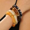Vintage Acrylic Bamboo Beads Bracelet For Women Multi Color Stretchy Resin Girls Charm Couple Bangles Gift Men Jewelry