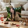 YUQI Chinese Singer Cushion Cover Silky Short Plush Invisible Zipper Dustproof Sofa Pillow Case for Home Decor