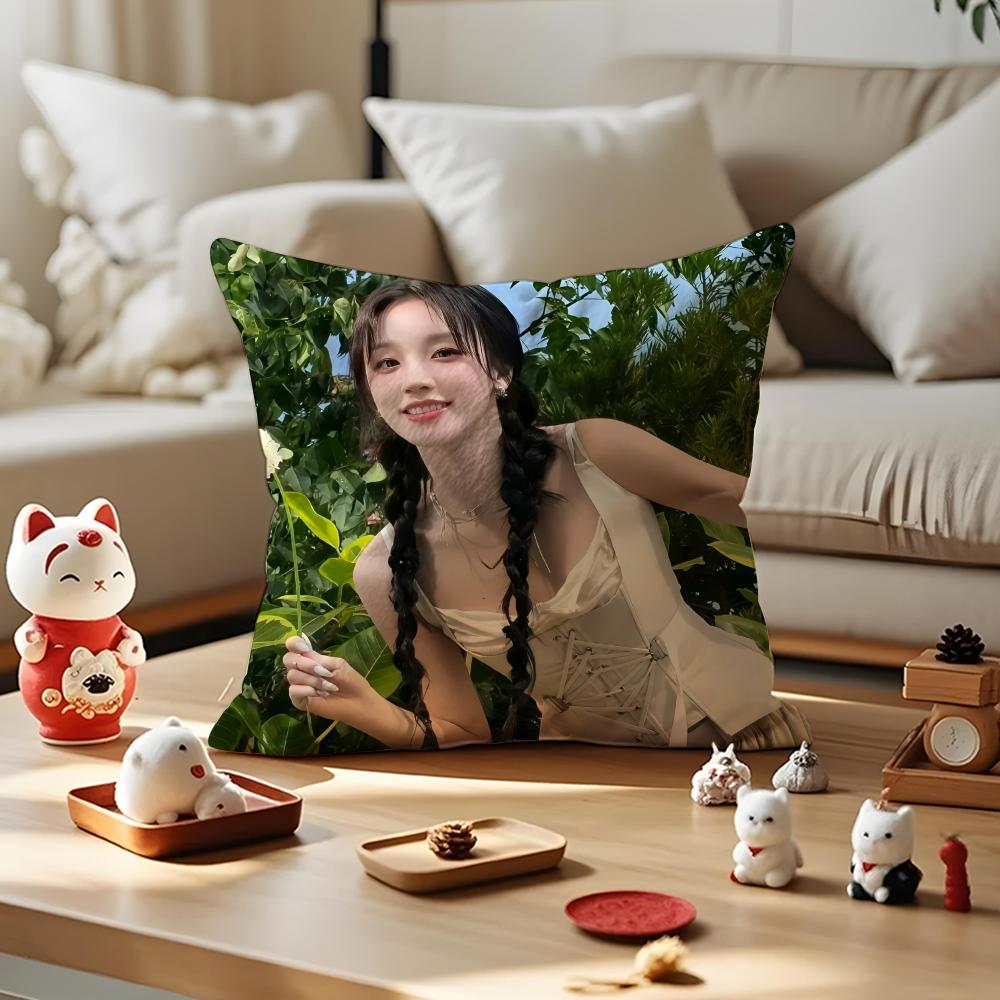 YUQI Chinese Singer Cushion Cover Silky Short Plush Invisible Zipper Dustproof Sofa Pillow Case for Home Decor