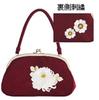Сумка с вышивкой хризантем Андо Тачибана Бордовая SBA-1 Женская,