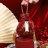 Pearl Pendant Canvas Flower Drawstring Bag Stripe Bowknot Floral Tassel Handbag  Female/Girls