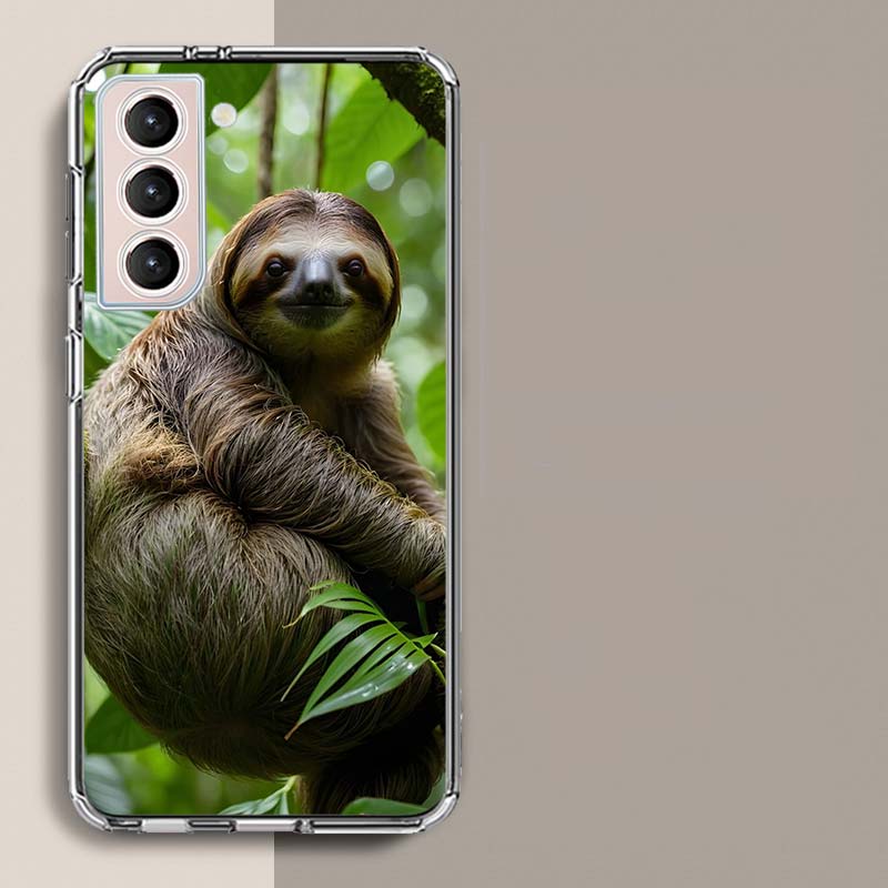Милый чехол для телефона со ленивцем для Samsung A16 A26 A36 A56 A17 A15 A25 A35 A55 A14 A24 A34 A54 A04S A05S Galaxy Note 20 10 9 8 A9 A8 A7 A