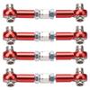 4Pcs Steering Linkage Rod Aluminum Alloy RC Upgrade Parts Fit for HSP 94122 110 CarRed