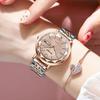 Rose Gold Women's Quartz Watch Fashion Waterproof Diamond Stainless Steel Bracelet Watch Date Week Display Luminous Hands Ladies Clock