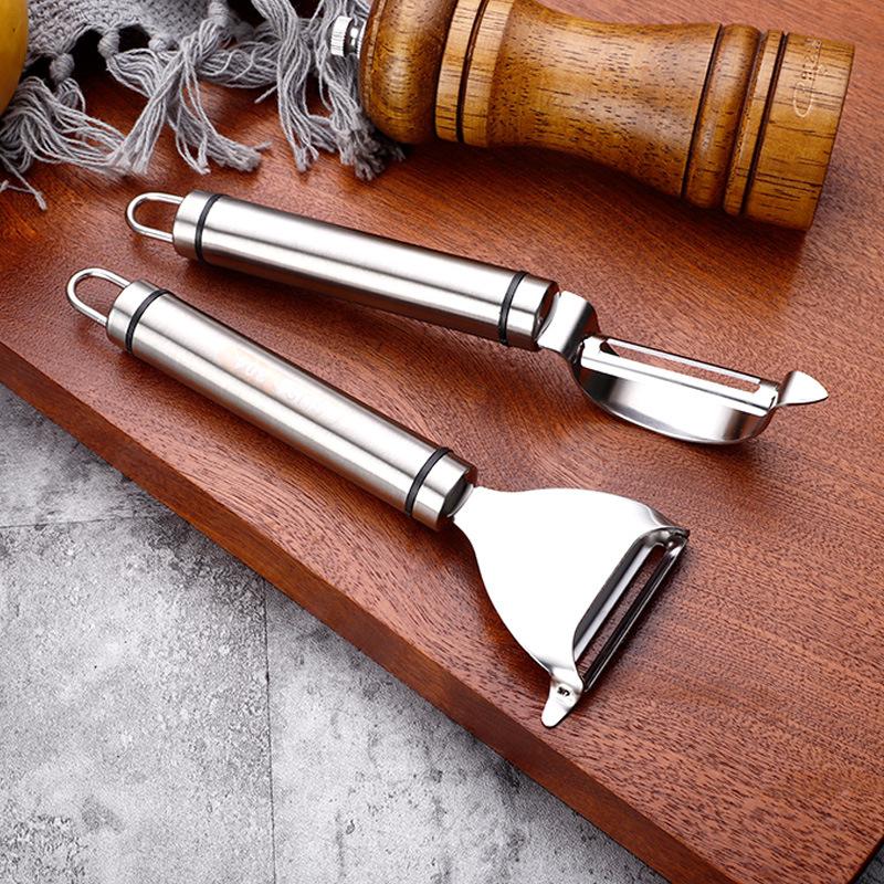Stainless Steel Manual Fruit & Vegetable Cutter Juicer with Hanging Loop Metal Kitchen Tools Peeler for Fruits and Potatoes