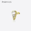 925 Sterling Silver Gold Single Triangle Spike Zircon CZ Stud Earring 2023 Women Wedding Jewelry Fine Jewels