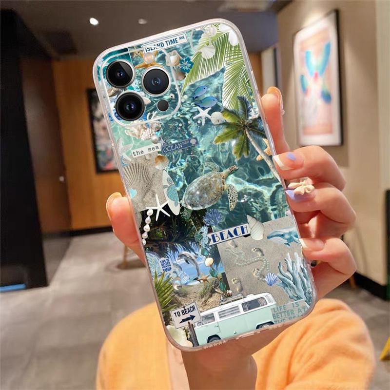 Blue Sea Ocean Summer Aesthetic Phone Case For iphone 17 Pro Max Air 16 15 14 13 Pro Max 15 16 Pro 15Plus