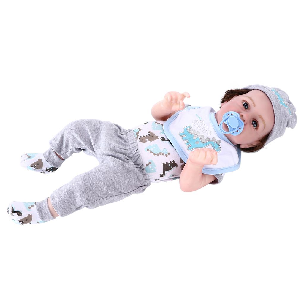 Reborn Infant Doll 22 Inch Vinyl Lifelike Newborn Baby Doll with Pacifier Toy Gift Decoration for