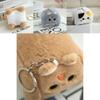 Adorable Fluffy Cat Keychain Plush Toy Soft Cartoon Square Kitty Bag Charm