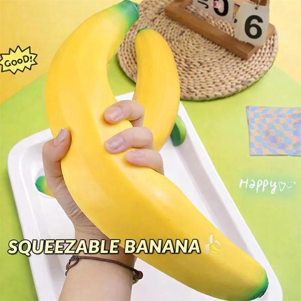 New Arrivals 45cm Cartoon Banana Jumbo Squishy Toys EVA Foam Fruit Stress Relief Sensory Fidget Squeeze Toy