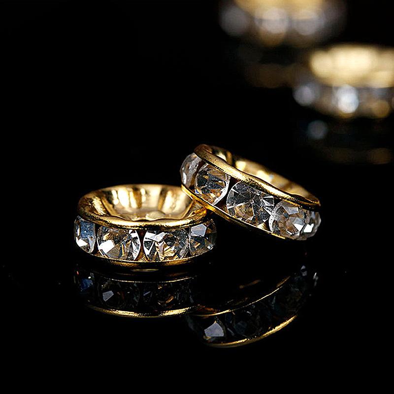 50 шт. Колесо-проставка с бриллиантовой инкрустацией, расстояние между бусинами 8 мм, материал для DIY, аксессуар для ювелирных изделий ручной работы для браслетов и ожерелий