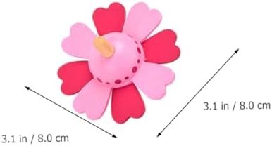 4 PCS Wooden Spinning Tops Toy Colorful Flower Design Hand Spun Tops for Kids Birthday Party Games Hand Eye Coordination Training Toy