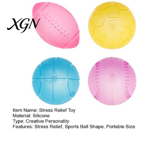 Squeeze Stress Ball 4Pcs Sports Toy Relief Mini Basketball Baseball Reliever Rugby Football Fidget Decompression Lover Gift Tactile