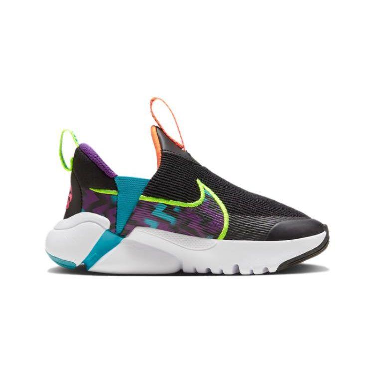 Nike Flex Plus 2 Next Nature SE PS Black Nebula Blue Детские кроссовки Dream-Purple Fluorescent-Yellow FB2355-001