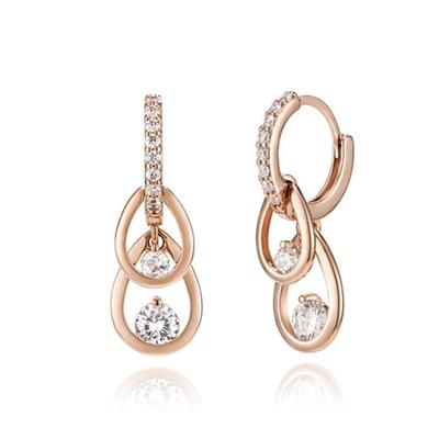 Серьги-клипсы ELLE Jewelry из 14-каратного золота в форме капли воды (Золотая булавка) ELGPEE408