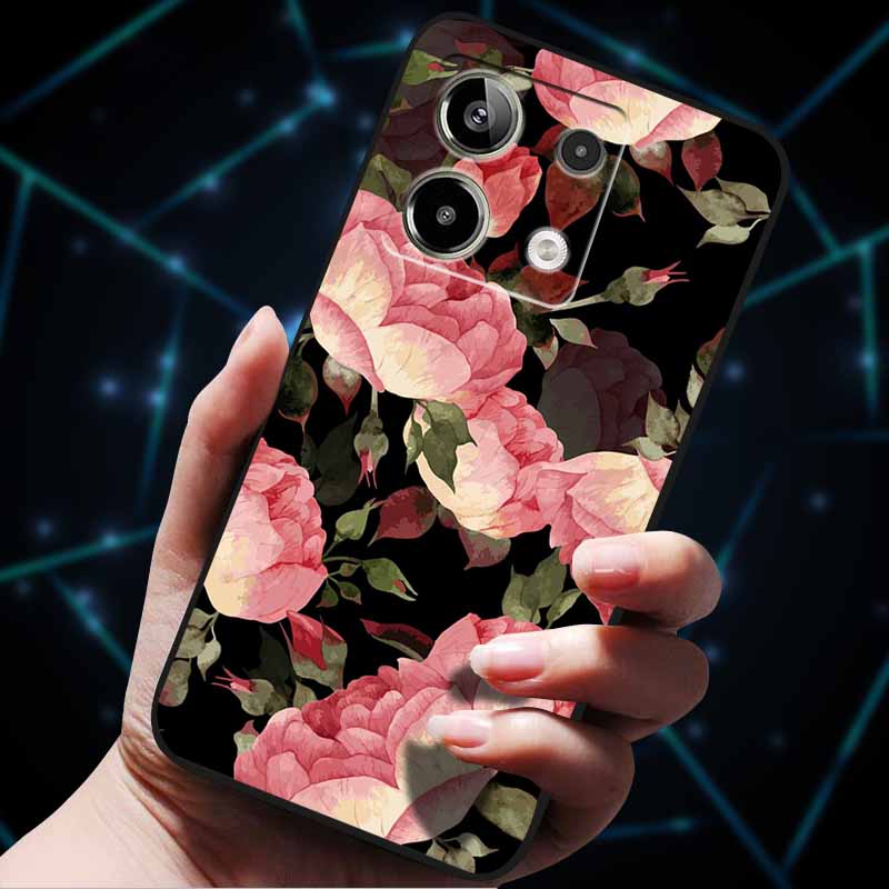 3D Цветочные тисненые чехлы для Redmi Note 13 Чехол Note13Pro 5G Мягкие силиконовые чехлы для телефона для Redmi Note 13 Pro Plus Задняя крышка Сумка