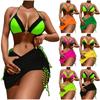 Women's Printing High-Breasted Straps Bikini Set Two-Piece Swimsuit