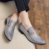 Fashion New Men Glitter Gold Silver Fish Scale Pattern Oxford Formal Shoes Male Wedding Prom Homecoming Flats Sapato Social Masculino