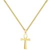 Ancient Egyptian Cross Pendant Necklace with Dragon Bone Chain - Stainless Steel, Religious Jewelry, Christmas Gift