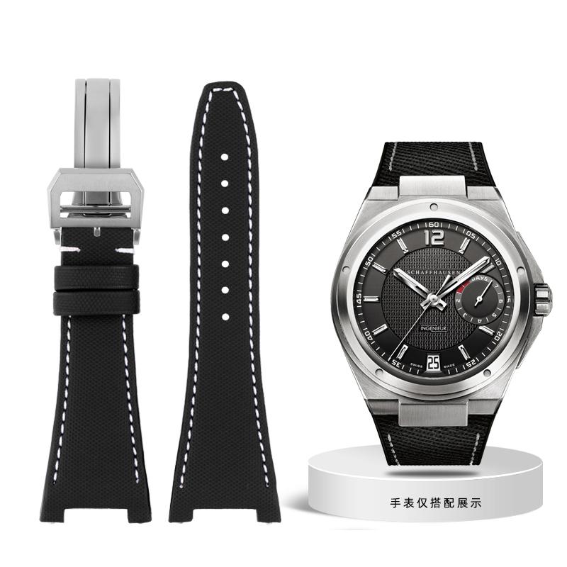 Нейлоновый кожаный ремешок для часов IWC Engineer, ремешок с вырезом, серия IW500501 IW378507 IW322703, черный спортивный холщовый ремешок для часов