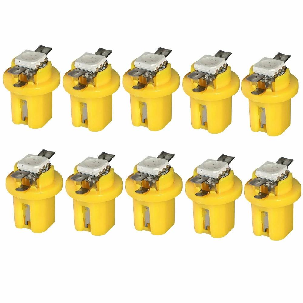 10 шт. T5 B8.5D автомобильная светодиодная лампа SMD Gauge 1SMD автомобильная приборная панель скорости лампа габаритного света светодиодные лампы для приборов аксессуары